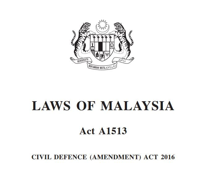 CIVIL DEFENCE (AMENDMENT) ACT 2016 (A1513)