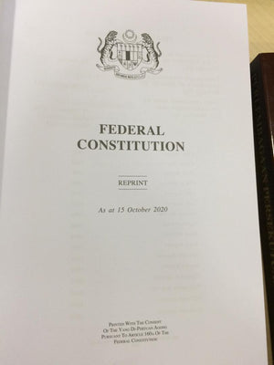 FEDERAL CONSTITUTION 2020 (REPRINT 2020)