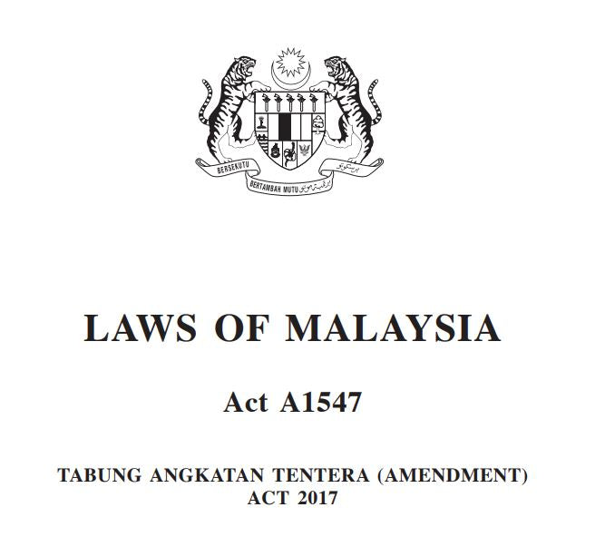 Pindaan Akta Tabung Angkatan Tentera 2017 (A1547)